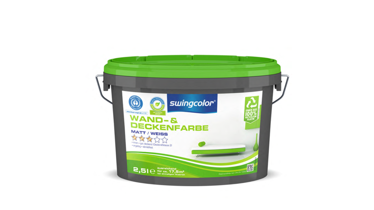 Farbeimer swingcolor Wand-und Deckenfarbe, 2,5 Liter